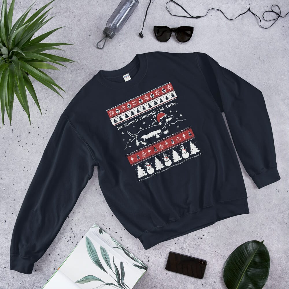 Dachshund Through The Snow Christmas Sweatshirt