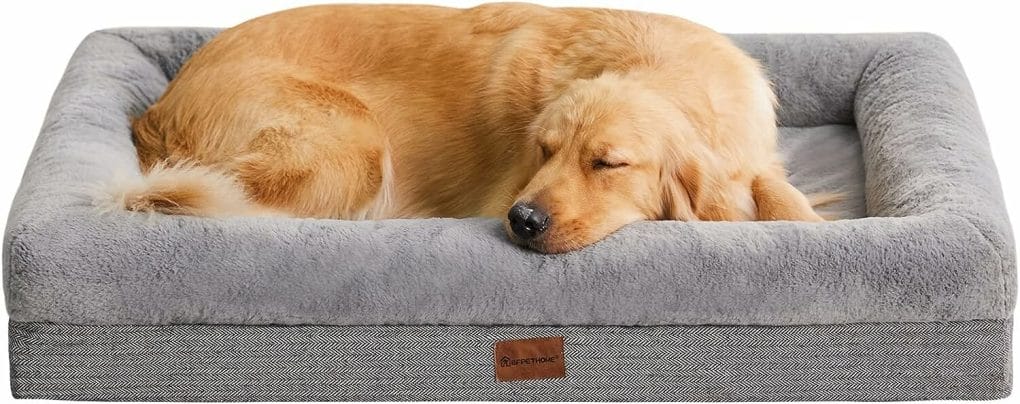 BFPETHOME Sofa Dog Beds for Large Dogs, Washable Large Dog Bed with Bolster, Orthopedic Large Dog Beds with Removable Covers  Waterproof Dog Bed for Pet