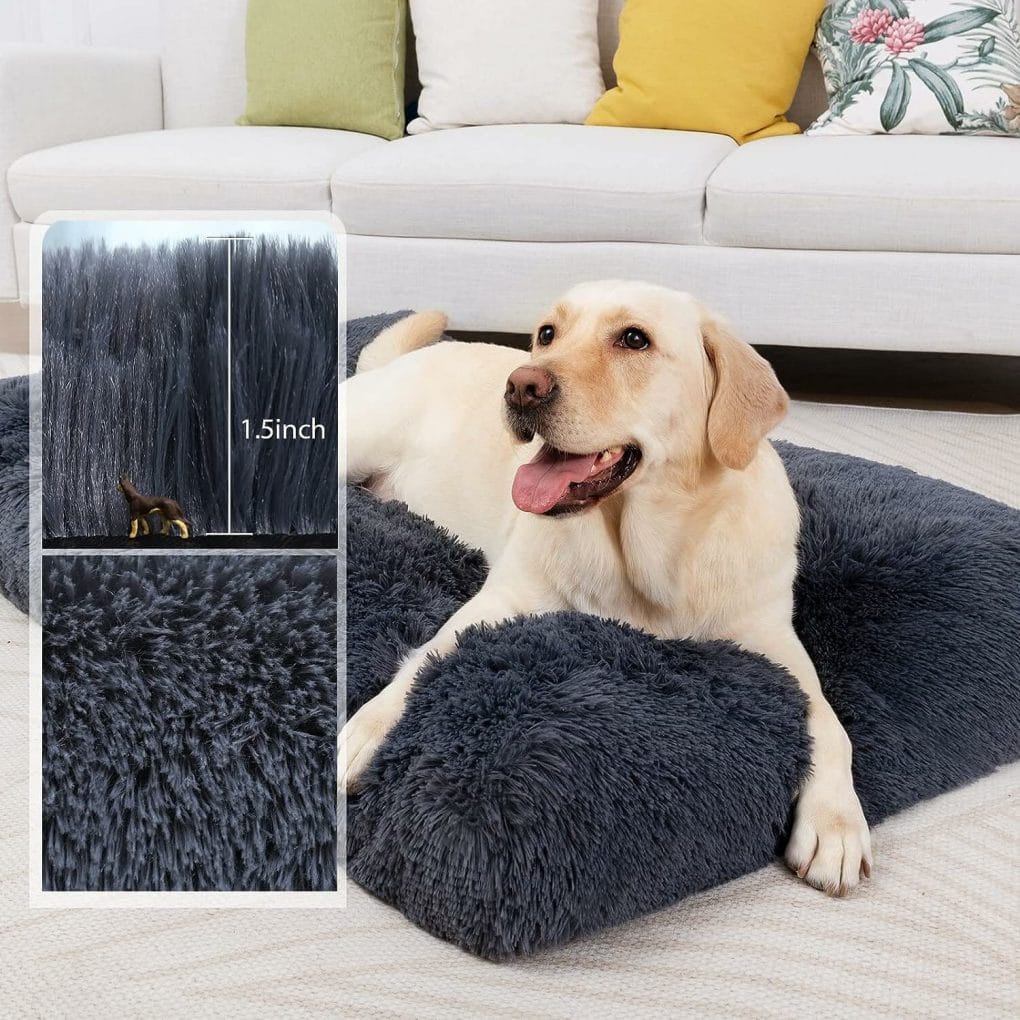 CHAMPETS Washable Dog Bed for Crate 35X23,Large Dog Bed Washable for Small,Medium,Large,Extra Large Dogs Cats Pet,Waterproof Dog Beds for Large Dogs with Washable Cover,Crate Pet Bed for Large Dogs