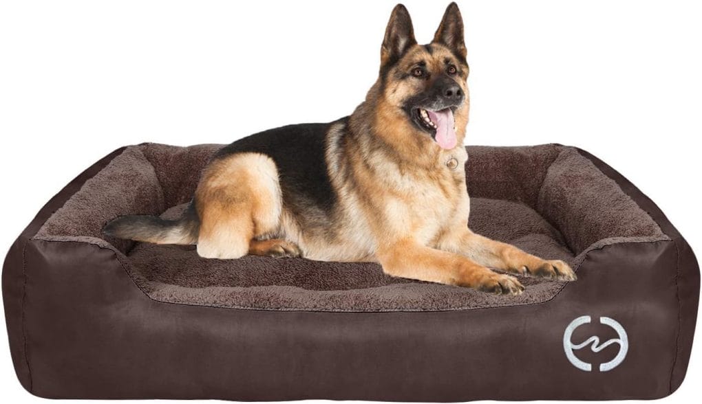 CLOUDZONE Dog Beds for Large Dogs, Large Dog Bed Machine Washable Rectangle Breathable Soft Padding with Nonskid Bottom Pet Bed for Medium and Large Dogs or Multiple. Brown