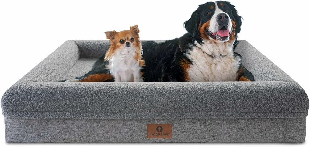 Hygge Hush Dog Beds for Extra Large Dogs, Orthopedic Large Dog Bed Memory Foam Soft Pet Sofa Waterproof Dog Bed Durable Pet Bed with Non-Skid Bottom and Washable Removable Cover Dog Bed for Crate