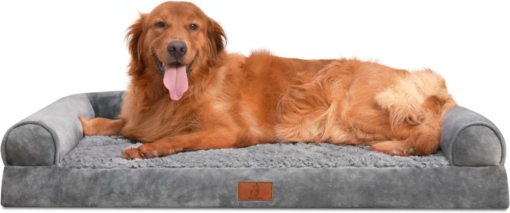Mesa Lemon Extra Large Dog Bed, Washable Dog Bed with Removable Cover, Orthopedic Dog Bed,Waterproof Dog Bed, Memory Foam Bolster Dog Sofa with Nonskid Bottom, Dog Bed for Extra Large Dogs