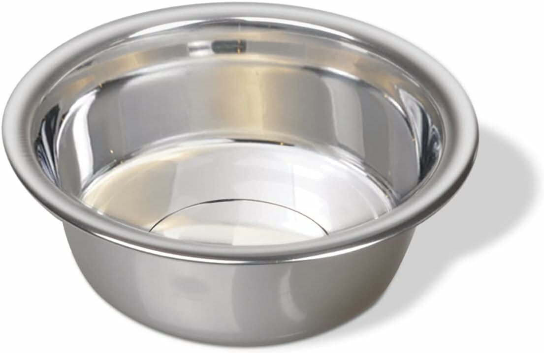 Van Ness Pets Medium Lightweight Stainless Steel Dog Bowl, 32 OZ Food And Water Dish, Natural