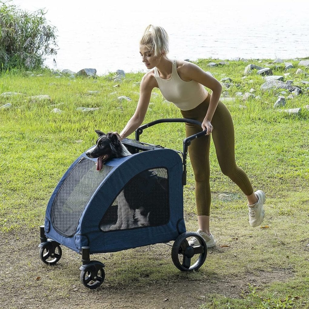 Dog Stroller for Medium Dogs up to 100lbs - Folding - Smooth Ride Extra Large Pet Strollers for Large 2 Dogs