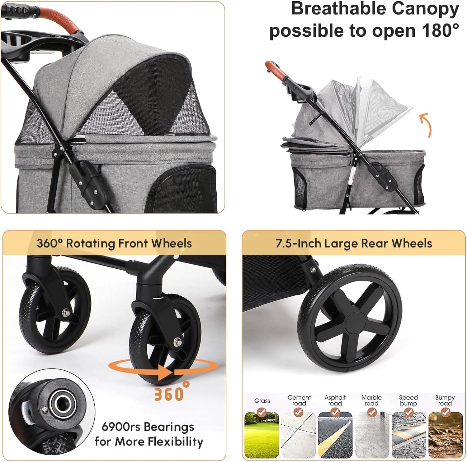 Dog Strollers for Small Dogs Cats One-Hand Folding Review
