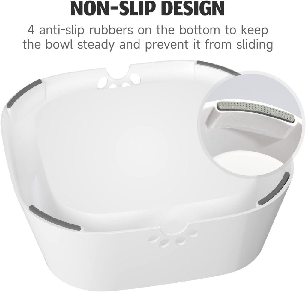 ELS PET Travel Bowl, No Spill, No Drip Slow Water Feeder / Dispenser for Dogs, Cats, 35oz/1L