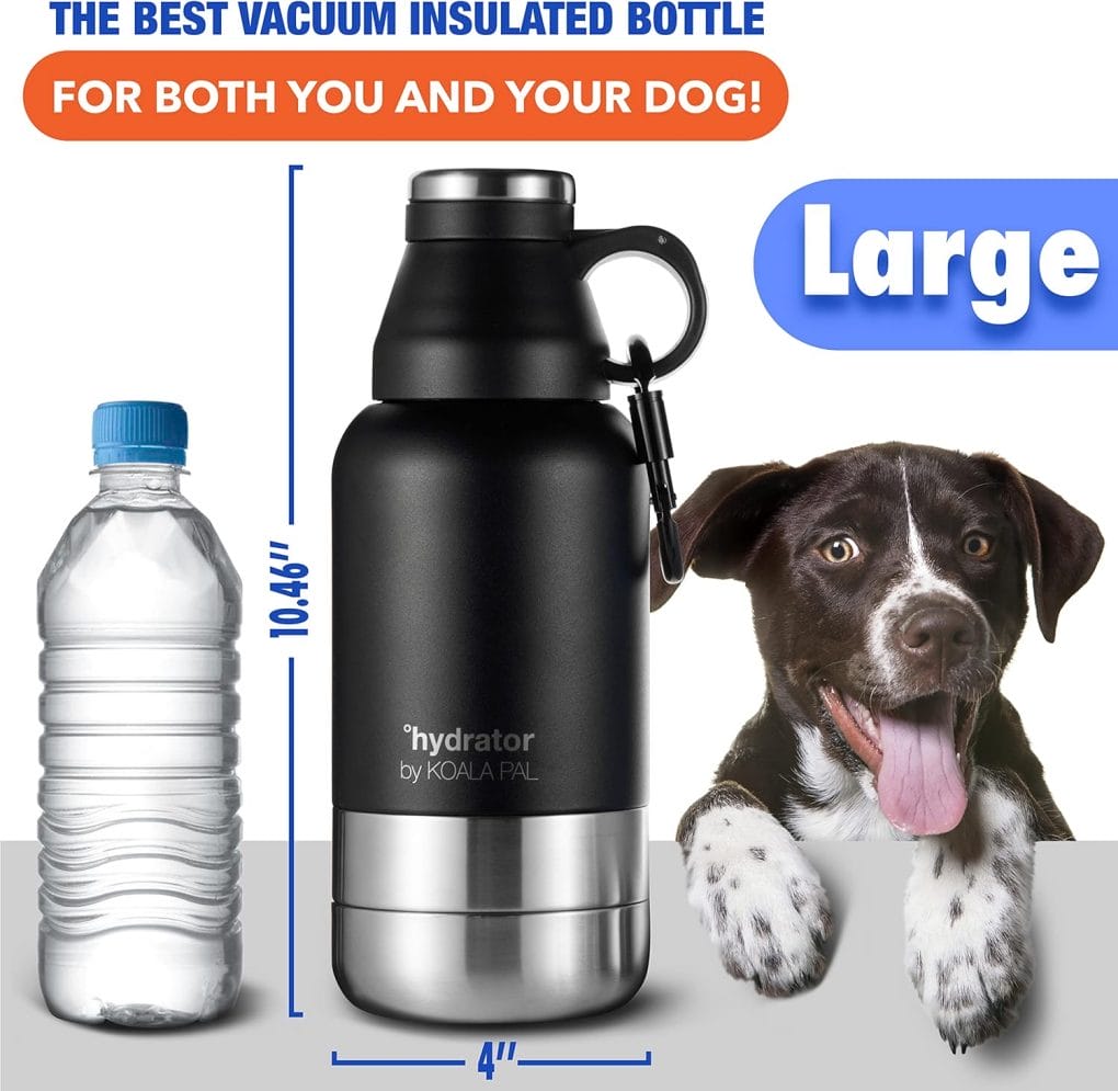 KOALA PAL 32oz Personalized Dog Portable Water Bottle, Dog Water Bottle for Travel, Puppy Water Bottle, Dog Travel Kit for Medium Dogs, Dog Water Bowl Dispenser, Travel Dog Water Bowl, Dog Bowl Bottle