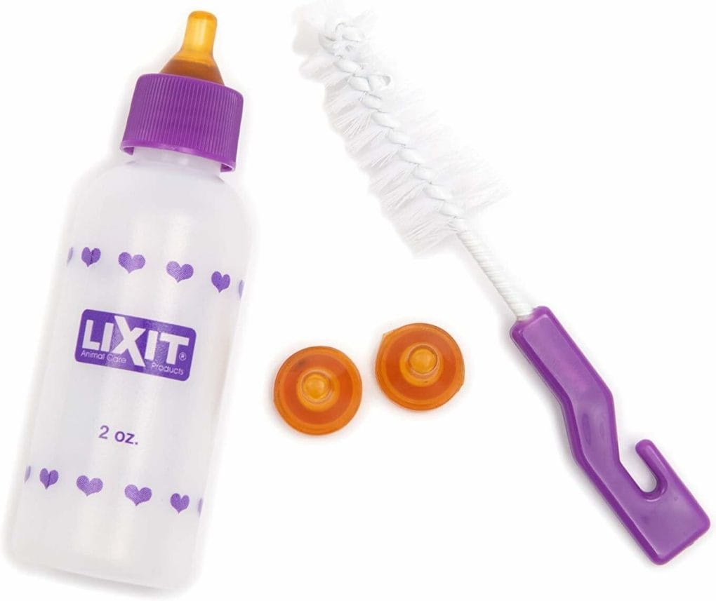 Lixit Nursing Bottle Kits for Puppies, Kittens, Guinea Pigs, Ferrets, Rabbits, Raccoons, Squirrels and Other Pets That Need Hand Feeding (2 Ounce (Pack of 1), Clear)