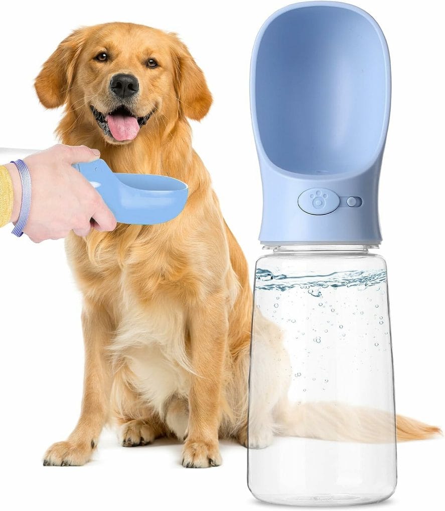 Mr. Pen- Large Dog Water Bottle, 19oz, Blue, Dog Water Bowl Dispenser, Water Dispenser for Dogs, Portable Dog Water Bottle, Water Bottle for Dogs, Pet Water Bottle, Dog Travel Water Bottle.