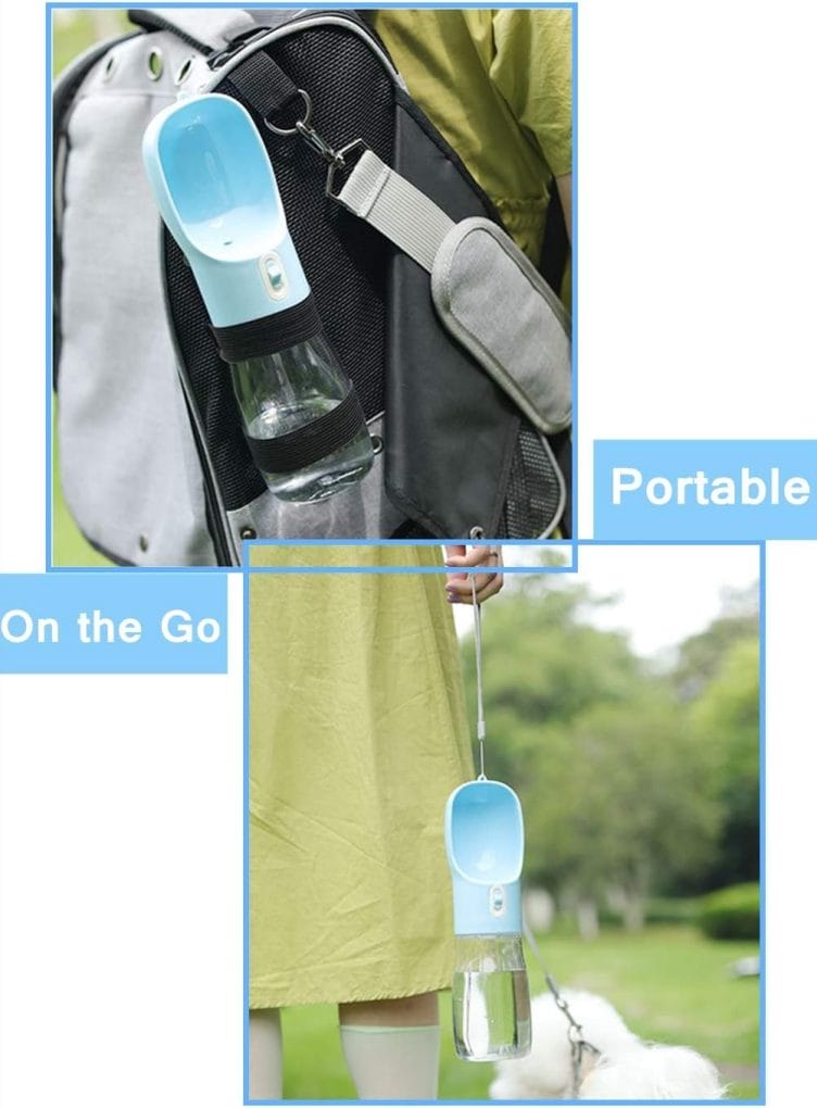 Portable Dog Travel Water Bottle - Carriable Puppy Water Dispenser for Traveling｜Walking｜Outdoor Activities - Blue