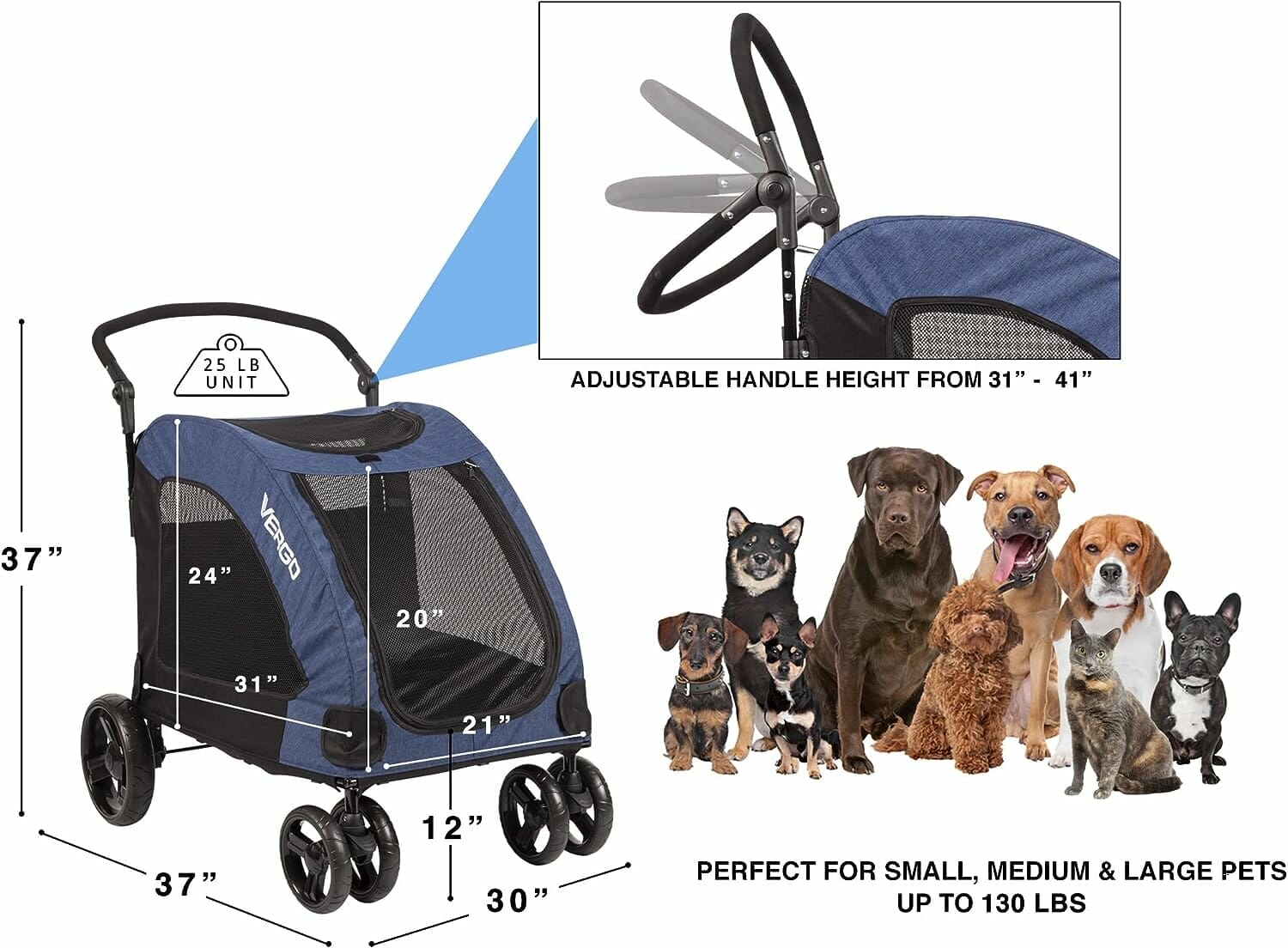 Vergo Dog Stroller Pet Jogger Wagon Foldable Cart Review