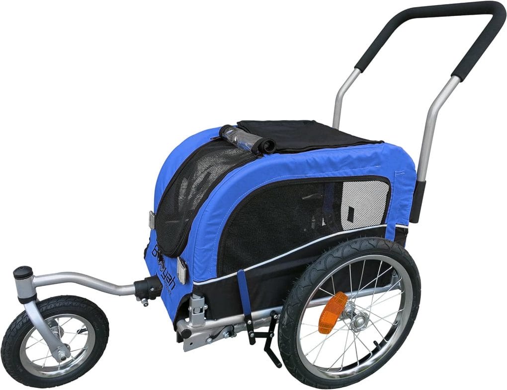 Small Pet Dog Stroller and Bike Bicycle Trailer (Blue)