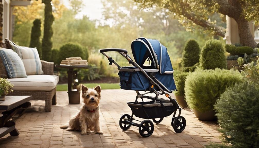 introducing dog to stroller