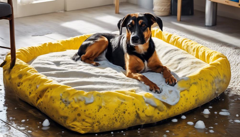 removing urine from dog bed