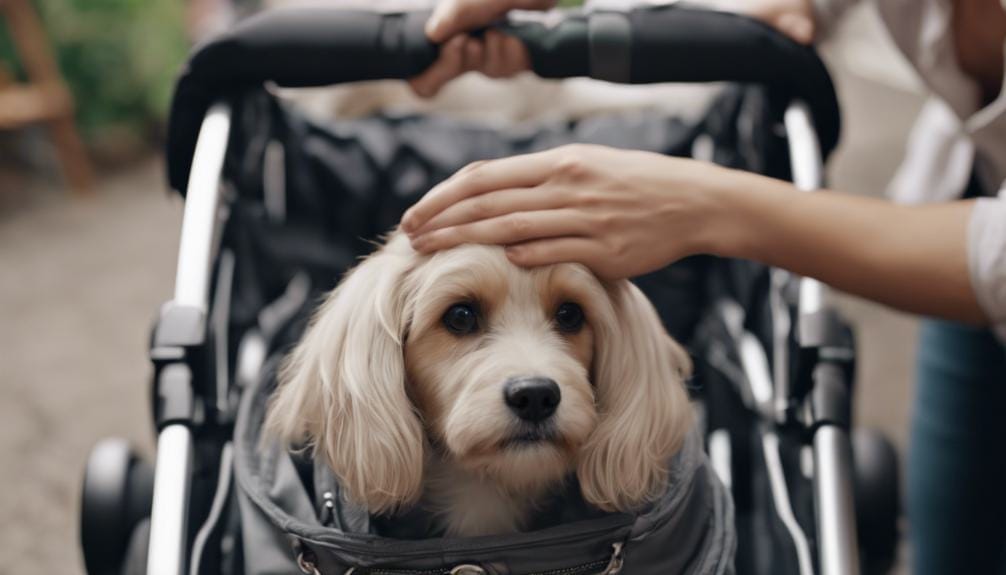storing folded dog stroller